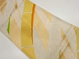 竹・菊模様織出し袋帯